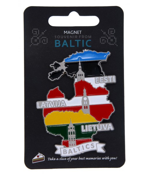 Magnetas Baltics su Baltijos šalių kontūrais ir vėliavomis